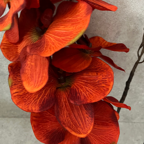 ダークオレンジ 紅葉 胡蝶蘭造花 和装 アーティフィシャルフラワー 秋