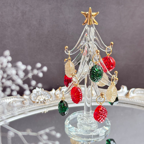レジンドロップのクリスマスガラスツリー クリスマスインテリア