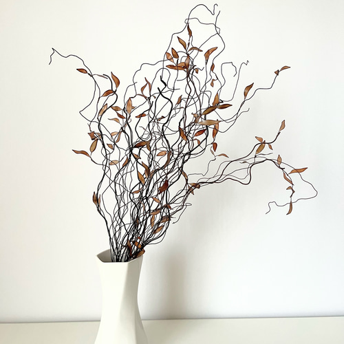受注制作】茶色のワイヤーの枝物 雲龍柳 長さ約70㎝ ワイヤーアート