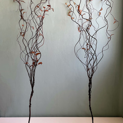 【受注制作】茶色のワイヤーの枝物 雲龍柳 長さ約70㎝ ワイヤーアート　ディップアート 4枚目の画像