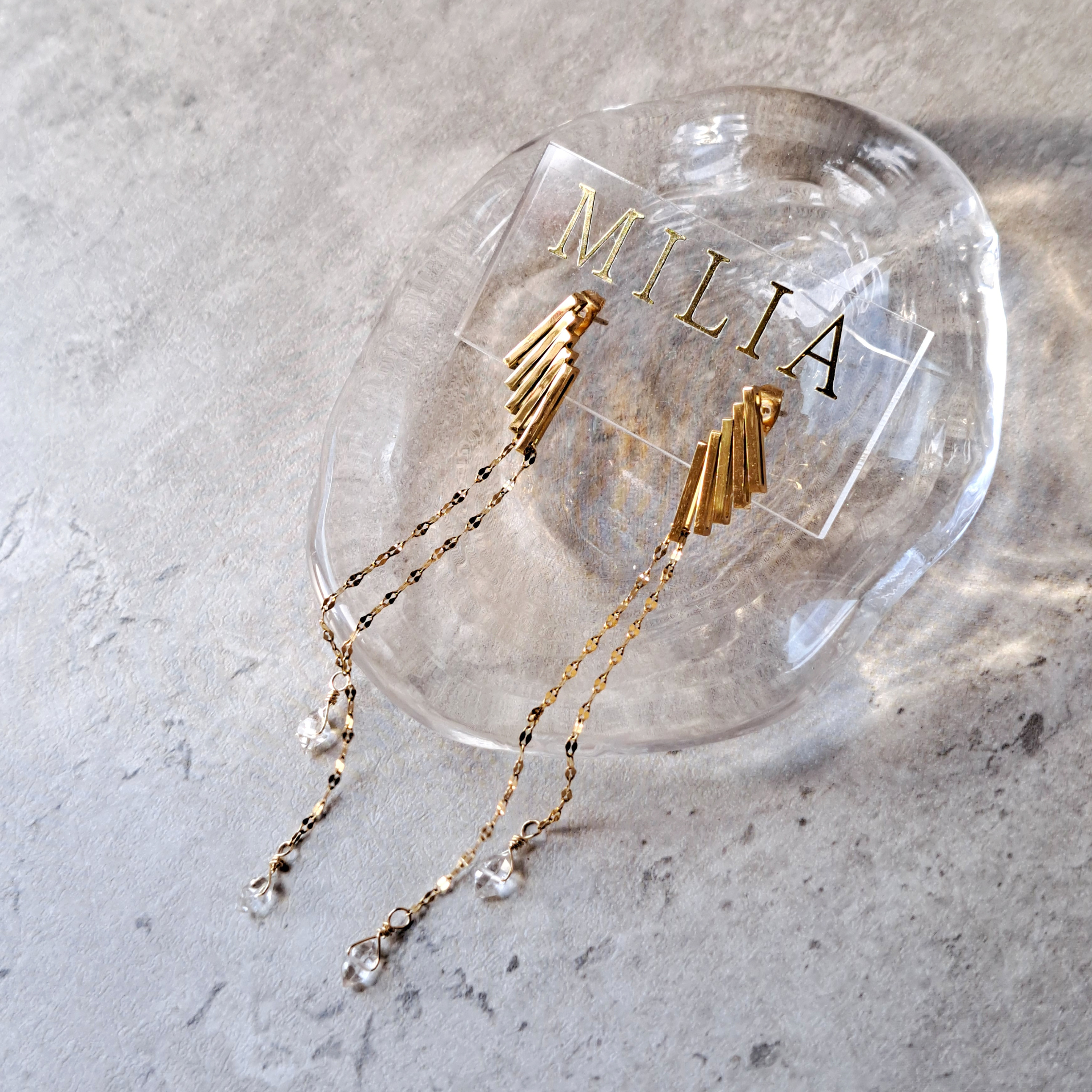 Herkimer diamond　ハーキマーダイヤモンド　ピアス