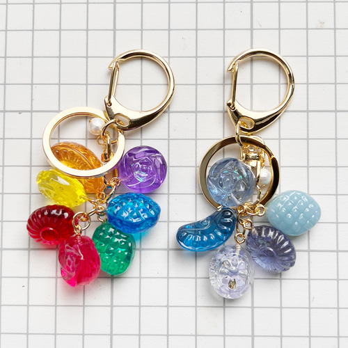 誕生石カラーのドロップキーホルダー・バッグチャーム バッグチャーム
