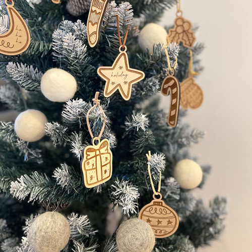 木製クリスマス飾りセット クリスマス 木製オーナメント 9点セット／木製 クリスマス飾り