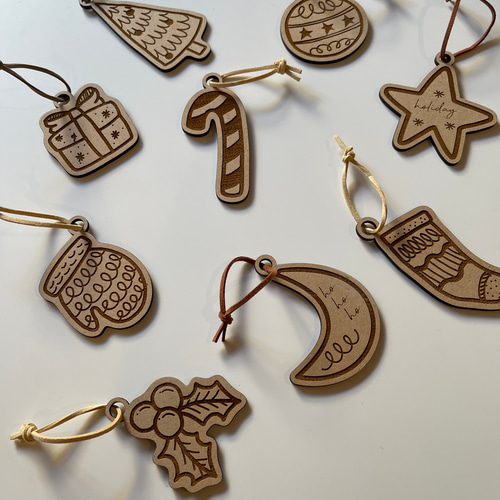 クリスマス 木製オーナメント 9点セット／木製 クリスマス飾り