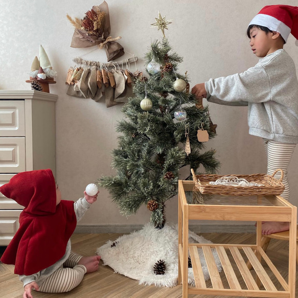 クリスマス 木製オーナメント 9点セット／木製　クリスマス飾り　飾り付け　X’mas　Christmas 4枚目の画像