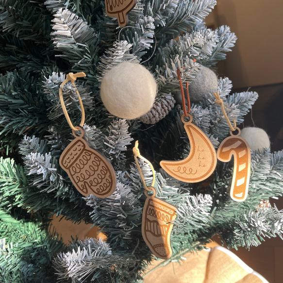 クリスマス 木製オーナメント 9点セット／木製　クリスマス飾り　飾り付け　X’mas　Christmas 15枚目の画像