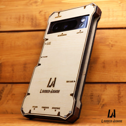 Pixel8 pro ケース 木製 ウッド wood case 木 本革 耐衝撃 LUNBER ARMOR 6枚目の画像