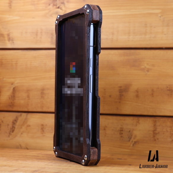 Pixel8 pro ケース 木製 ウッド wood case 木 本革 耐衝撃 LUNBER ARMOR 10枚目の画像