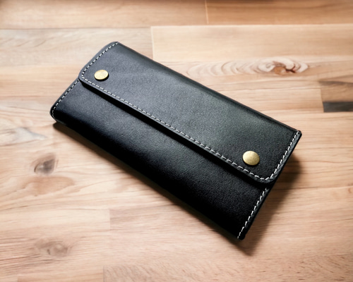 激渋】本革 トラッカーウォレット 長財布 ブラック ハイクオリティ 長