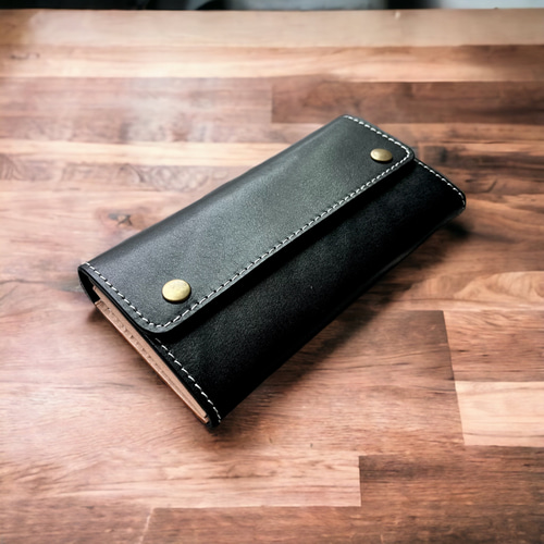 激渋】本革 トラッカーウォレット 長財布 ブラック ハイクオリティ 長