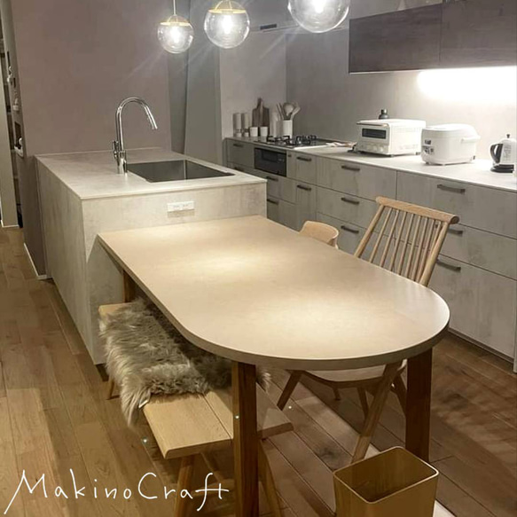 【製作例】フランス産モルタルのテーブル 直径 サイズ XL