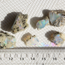 オパール原石ラフカット6個 48.7ct✫美しい遊色✿天然石 5枚目の画像