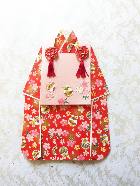 着物のお祝い袋 友禅和紙 七五三羽布 専用／ U103】着物のお祝い袋◇