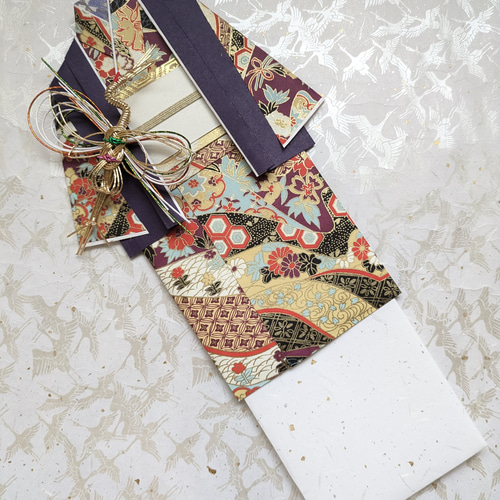 【専用 ご注文品 C④】着物のお祝い袋◇卒業◇友禅和紙など お祝儀袋 お祝い袋 古希 喜寿 傘寿 卒寿 友禅和紙 着物 紫