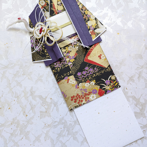 お祝儀袋 お祝い袋 古希 喜寿 傘寿 卒寿 友禅和紙 着物 紫