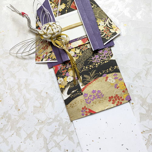 お祝儀袋 お祝い袋 古希 喜寿 傘寿 卒寿 友禅和紙 着物 紫