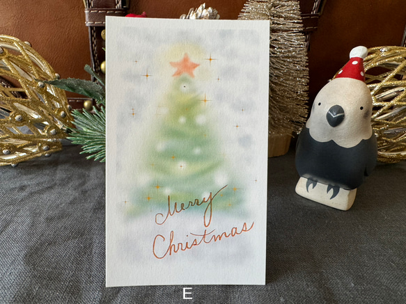 選べるミニメッセージカード《ふんわり♪クリスマスシリーズ》５枚【送料込み】 6枚目の画像