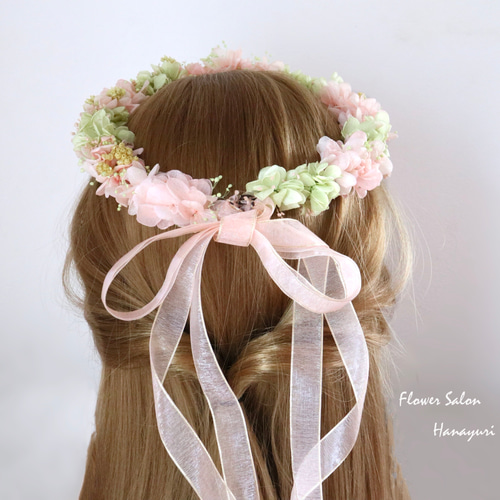 プリザーブドフラワー 花冠 髪飾り ベイビーキッズ用 ウェディング 