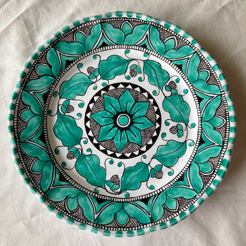 【デルータ窯 】マヨリカ焼き 不思議な絵柄の壺 【 イタリア製 】 イタリア製 輸入雑貨 花瓶 フラワーベース 陶器 マヨルカ焼き