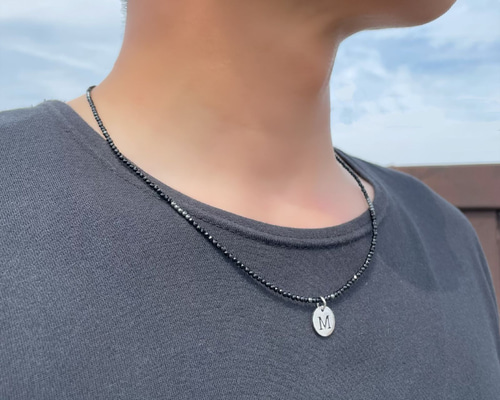トップのイニシャルを選べます】鉱石 テラヘルツ カットオニキス トップのイニシャルを選べます】鉱石 テラヘルツ カットオニキス