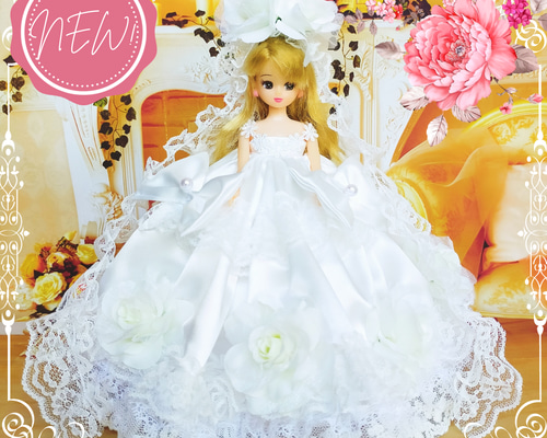 リカちゃんサイズ 初めてドレス4点セット ハンドメイド服 ドール リカちゃんサイズ 初めてドレス4点セット ハンドメイド服 ドール