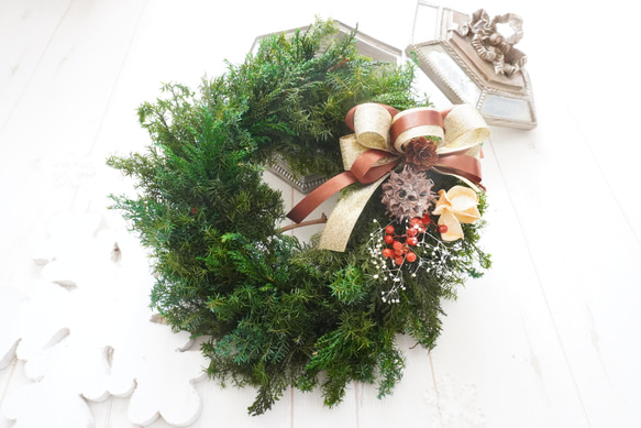 一会様オーダー品／一瞬で玄関が癒しの空間になる！クリスマスリース 