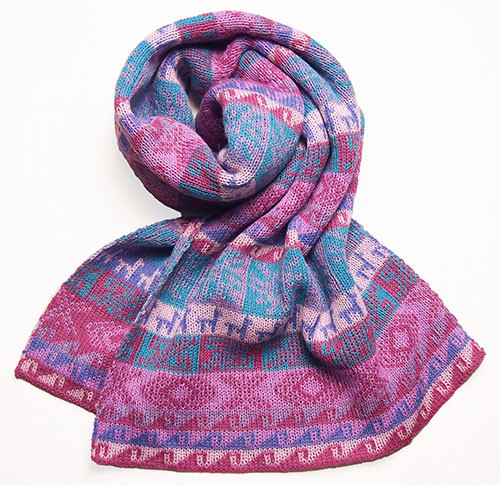 アルパカ100％　マフラーリバーシブル　パステルカラー