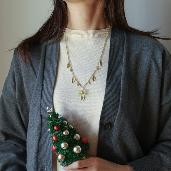 【Creema限定】聖誕玫瑰耳環/耳環長項鍊套裝 第7張的照片