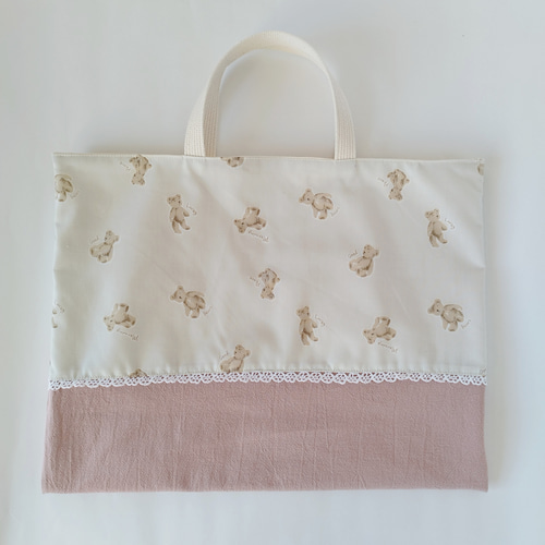 レッスンバッグ  上履き入れ　体操服袋　ヌビ　くま刺繍 レッスンバッグ 上履き入れ 体操服袋 ヌビ くま刺繍 入園入学