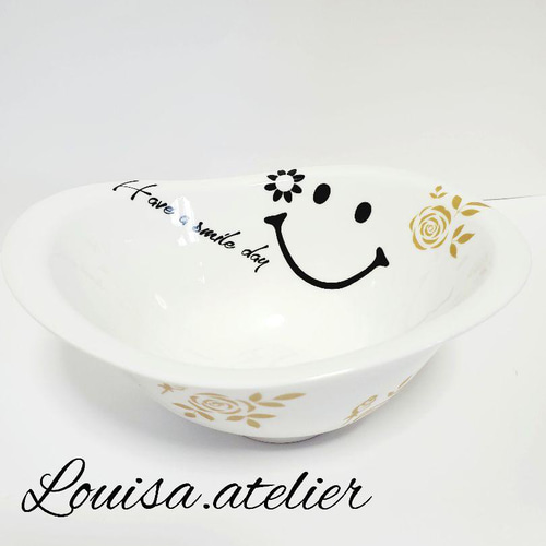 ポーセラーツ ハンドメイド バスタブデザイン サラダボール 小鉢 枝豆