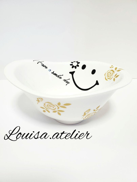 ポーセラーツ ハンドメイド バスタブデザイン サラダボール 小鉢 枝豆