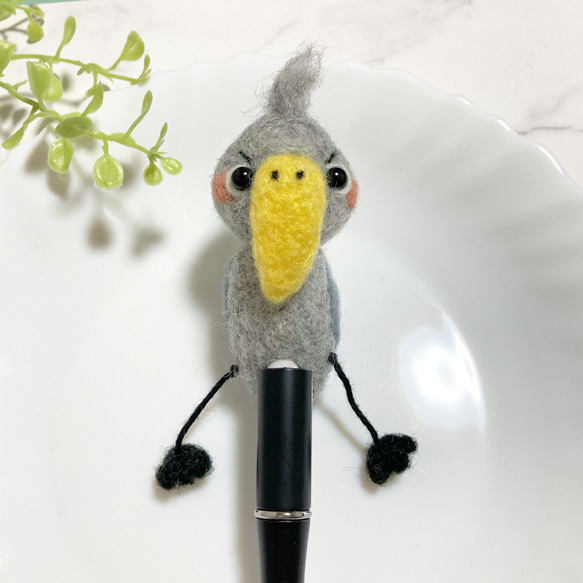 ハシビロコウ好きさんのための 存在感たっぷり 羊毛フェルト オリジナルマスコット カスタムボールペン shoebill 13枚目の画像