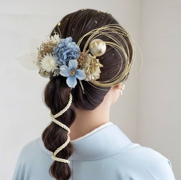 成人式髪飾り 成人式 髪飾り ロイヤルブルー 卒業式 結婚式 卒業式髪
