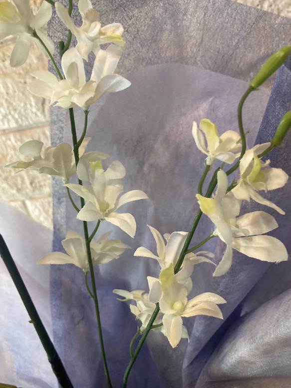光触媒　人工観葉植物　ウォールグリーン　フェイクグリーン　胡蝶蘭とオーキッド３本 9枚目の画像