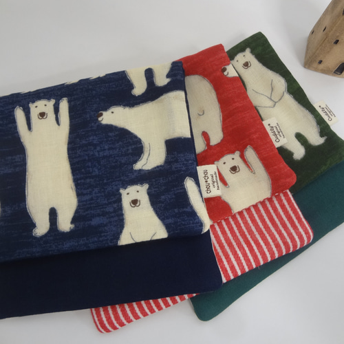 専用♬しろくま大判＊8重ガーゼハンカチ しろくま*8重やわらかガーゼハンカチ*大2枚セット ハンカチ