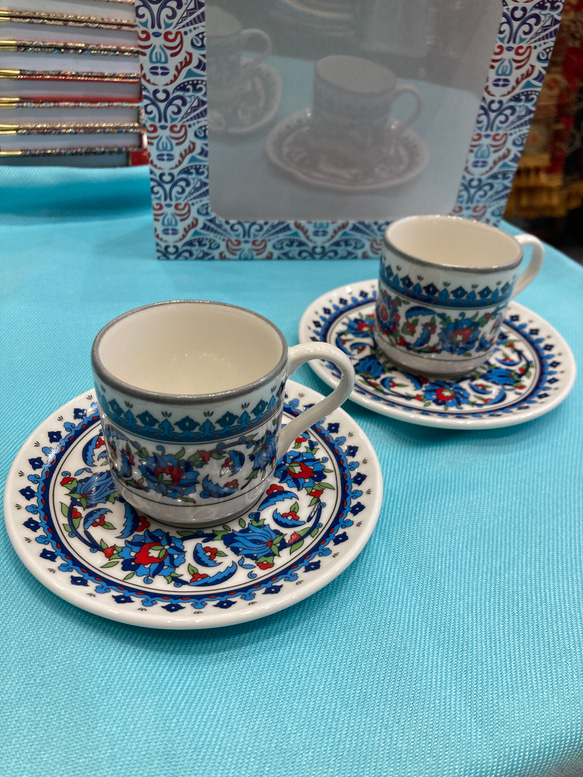 トルココーヒーカップセット★トレイ　シュガーケース　銅　トルコ製 トルココーヒーカップセット☆トレイシュガーケース銅トルコ製