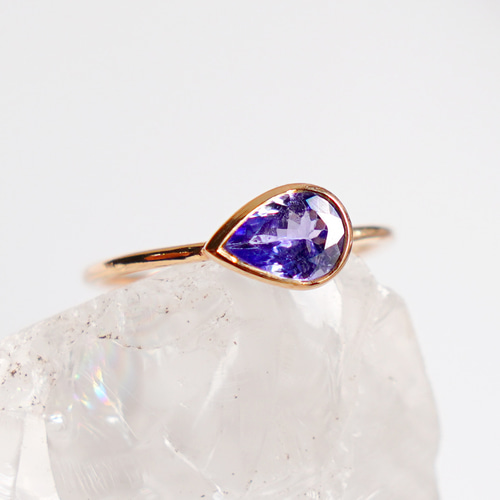 K10】最高級タンザナイト しずく型リング 15.5号 指輪・リング paap