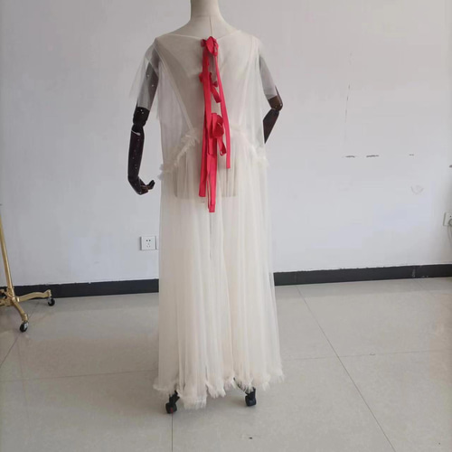 高品質！ 薄いベージュ妊婦ドレス マタニティ 写真撮影 シースルー  