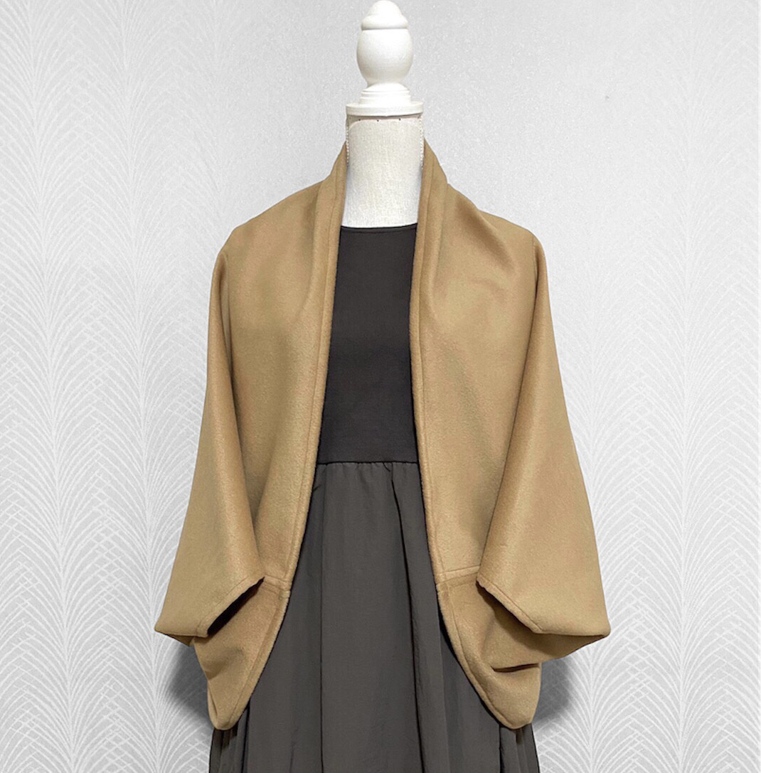 ウールシャギー◇キャメル◇マーガレットカーデ