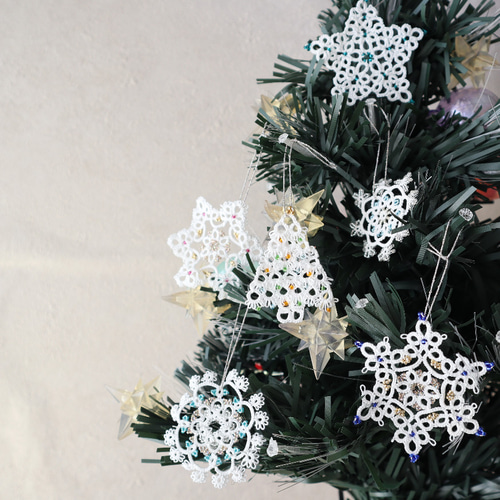 ☆選べる18種☆タティングレースのクリスマスオーナメント（ガーランド