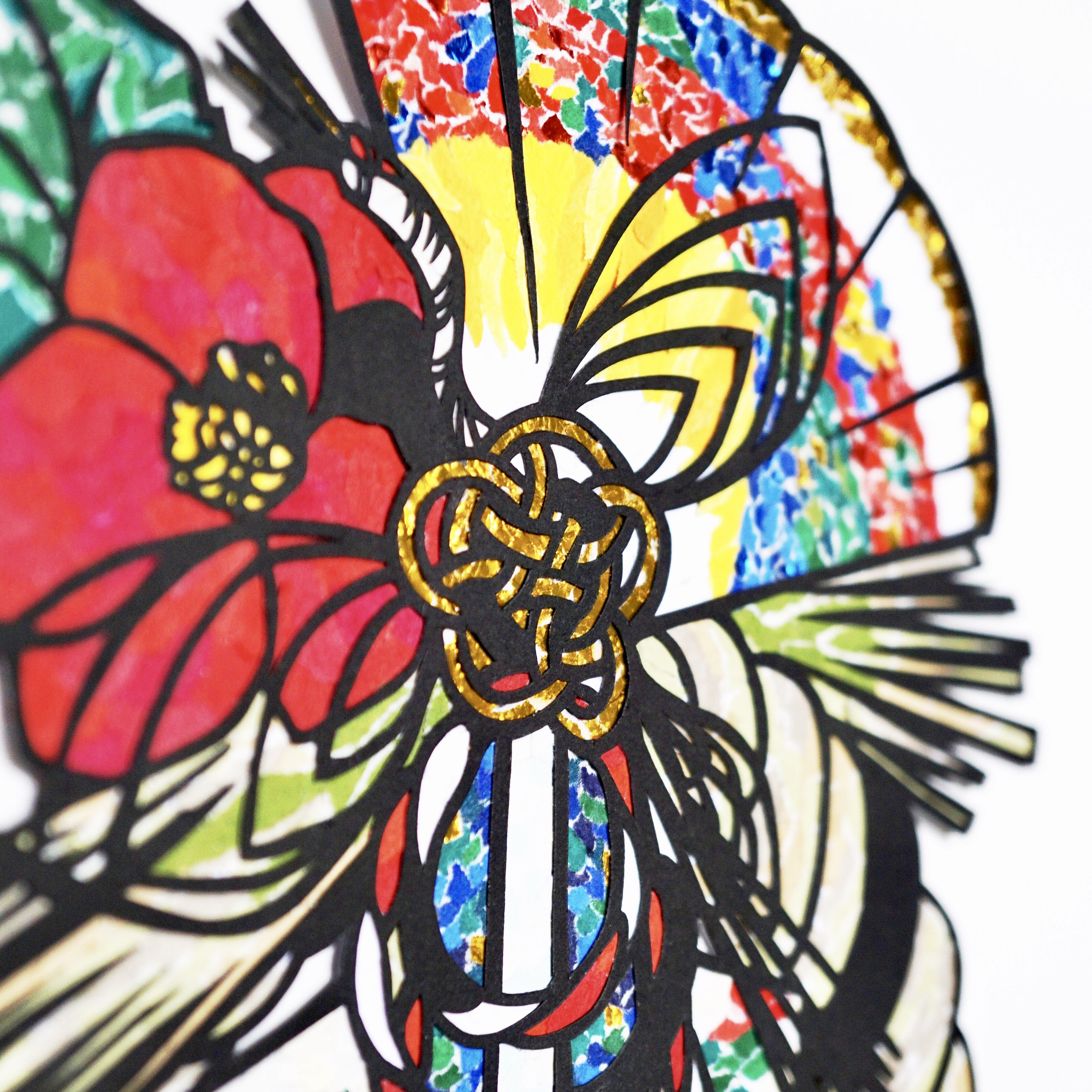 切り絵×ちぎり絵】sime-nawa -正月飾り-「一点もの」原画アート