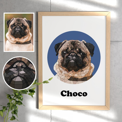 デジタル商品・オーダーメイド】 ポリゴンアート/ペットイラスト/ うち