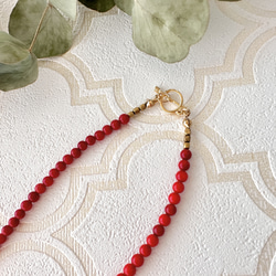 再販【Necklace red holly 】赤のネックレス 4枚目の画像