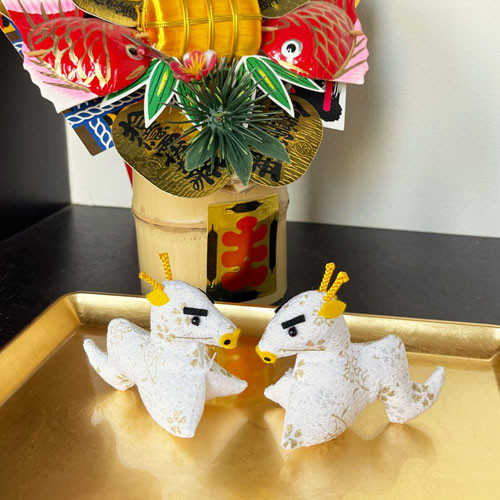 ハンドメイド 龍のしめ縄 しめ飾り 正月飾り L 辰 龍 竜 梅 日本製 手作り 国産稲わら