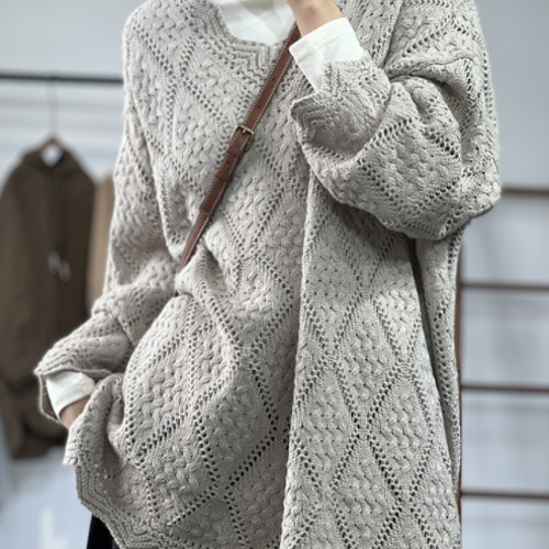 via j コットン手編みvニット CANAL JEAN（キャナルジーン）の「via j(ヴィアジェイ) アゼ編みV