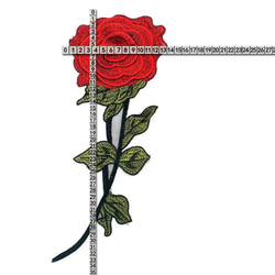 豪華薔薇モチーフ レッド　15*35cm　　 2枚目の画像