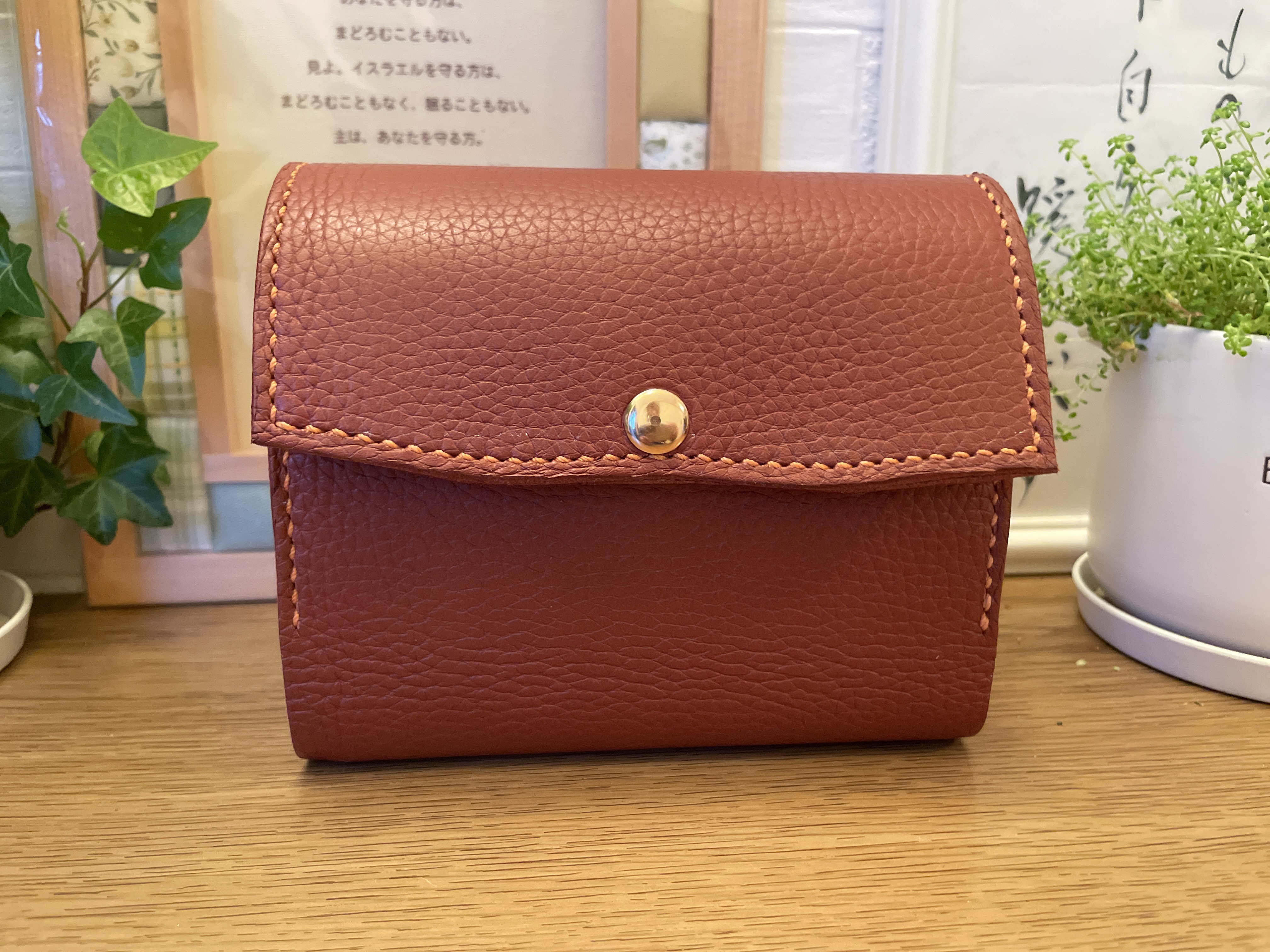 受注見本　ハンドメイド　本革手縫キリスト新改訳2017年バイブルキューブ版聖書カバー