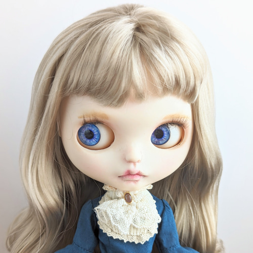 979※ブライスアウトフィット※青の姫袖クラシカルワンピースとソックス 