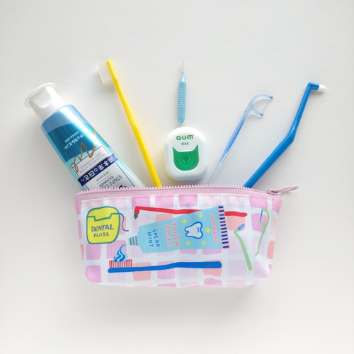 歯ブラシケース スペアミント・ピンク系 歯磨きセットの収納に