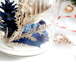 クリスマス お花のイルミネーション ［ハーバリウムポット］ネイビーブルー petiterara プティートララ 5枚目の画像